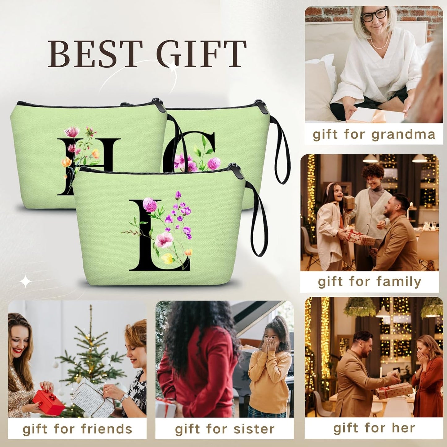 Birthday Friendship Bridesmaid Team Gifts for Employees Women Mom Aunt Daughter Teenage Girl Personalized Make up Cosmetic Bag Travel with Mirror Mothers Day Christmas Graduation L