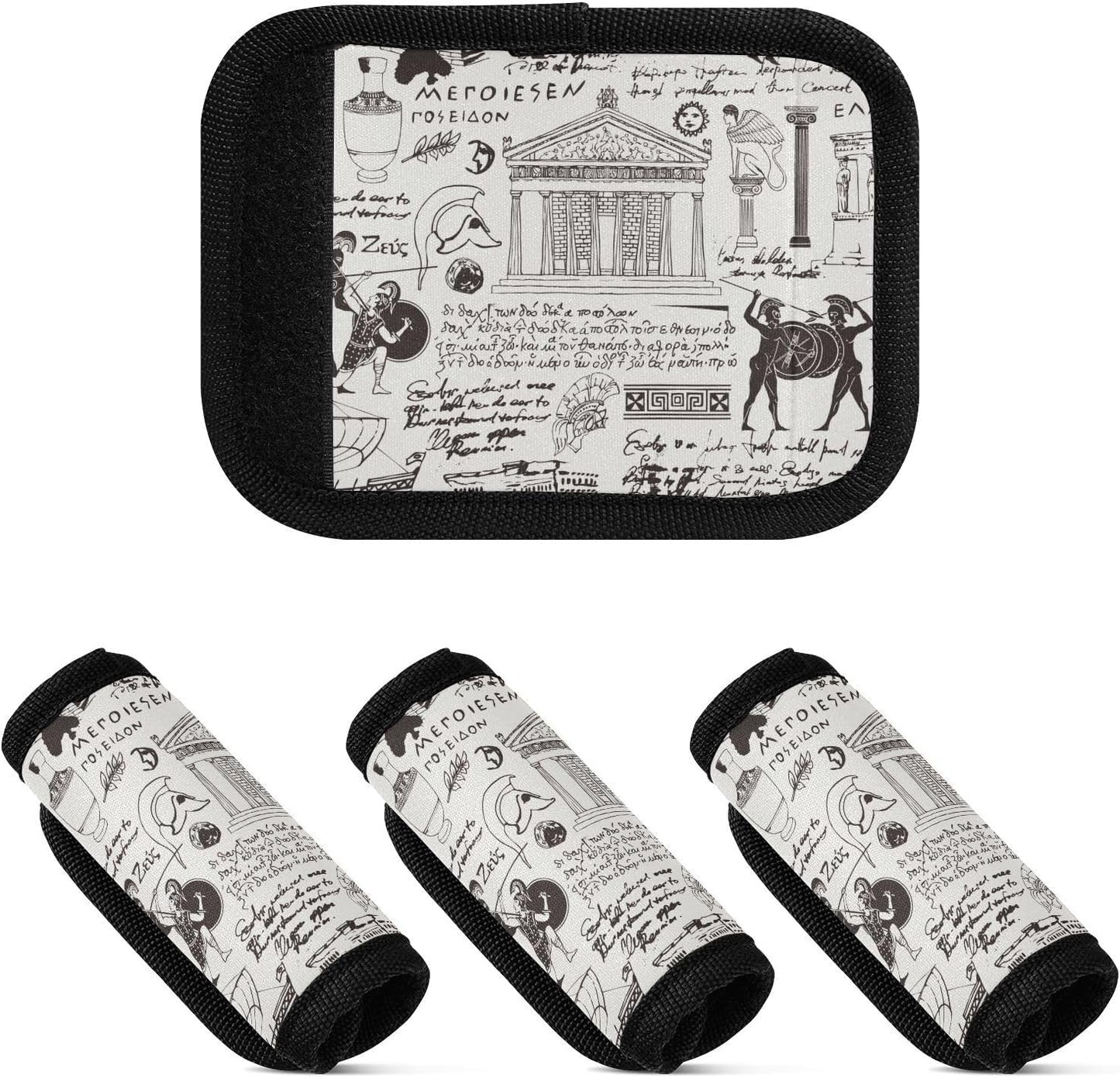 Ancient Greece 2 Pack Luggage Handle Wrap for Suitcase Luggage Identifier Travel Tags Handle Protection Sleeve Cover