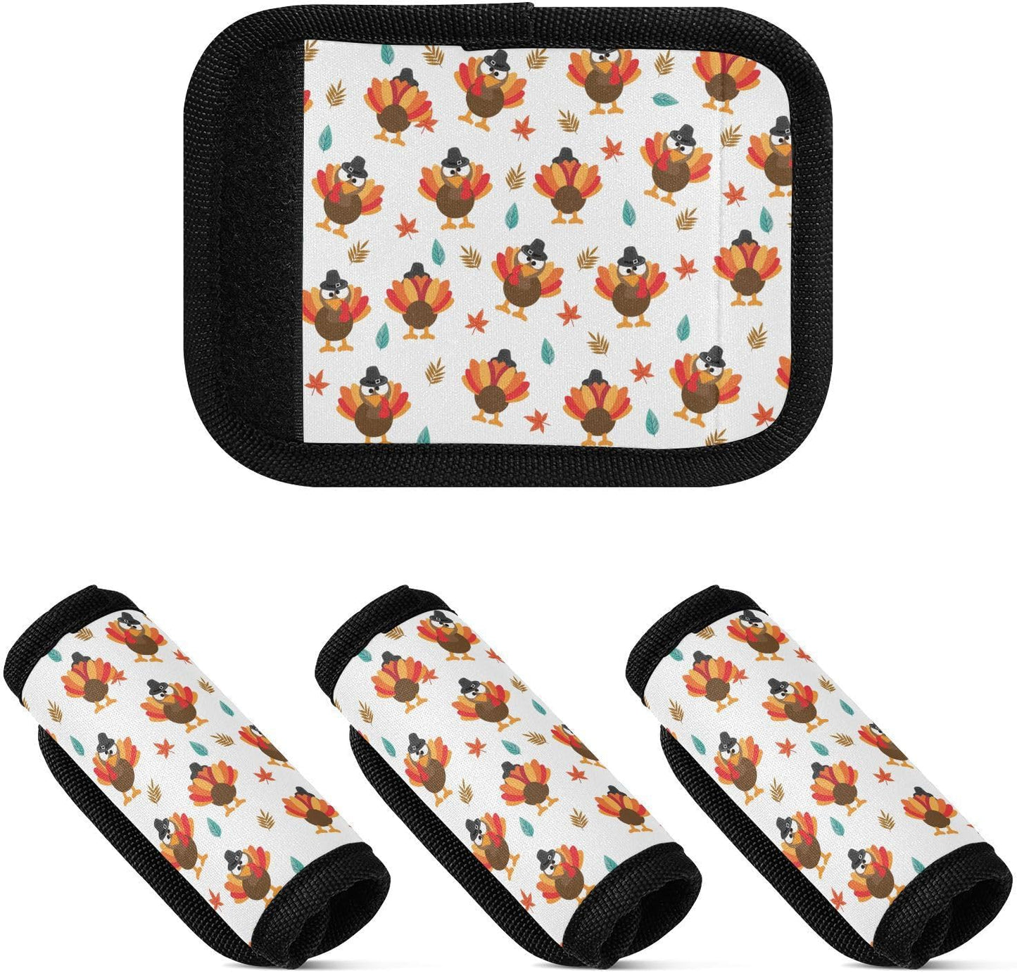 Thanksgiving Day 2 Pack Luggage Handle Wrap for Suitcase Luggage Identifier Travel Tags Handle Protection Sleeve Cover