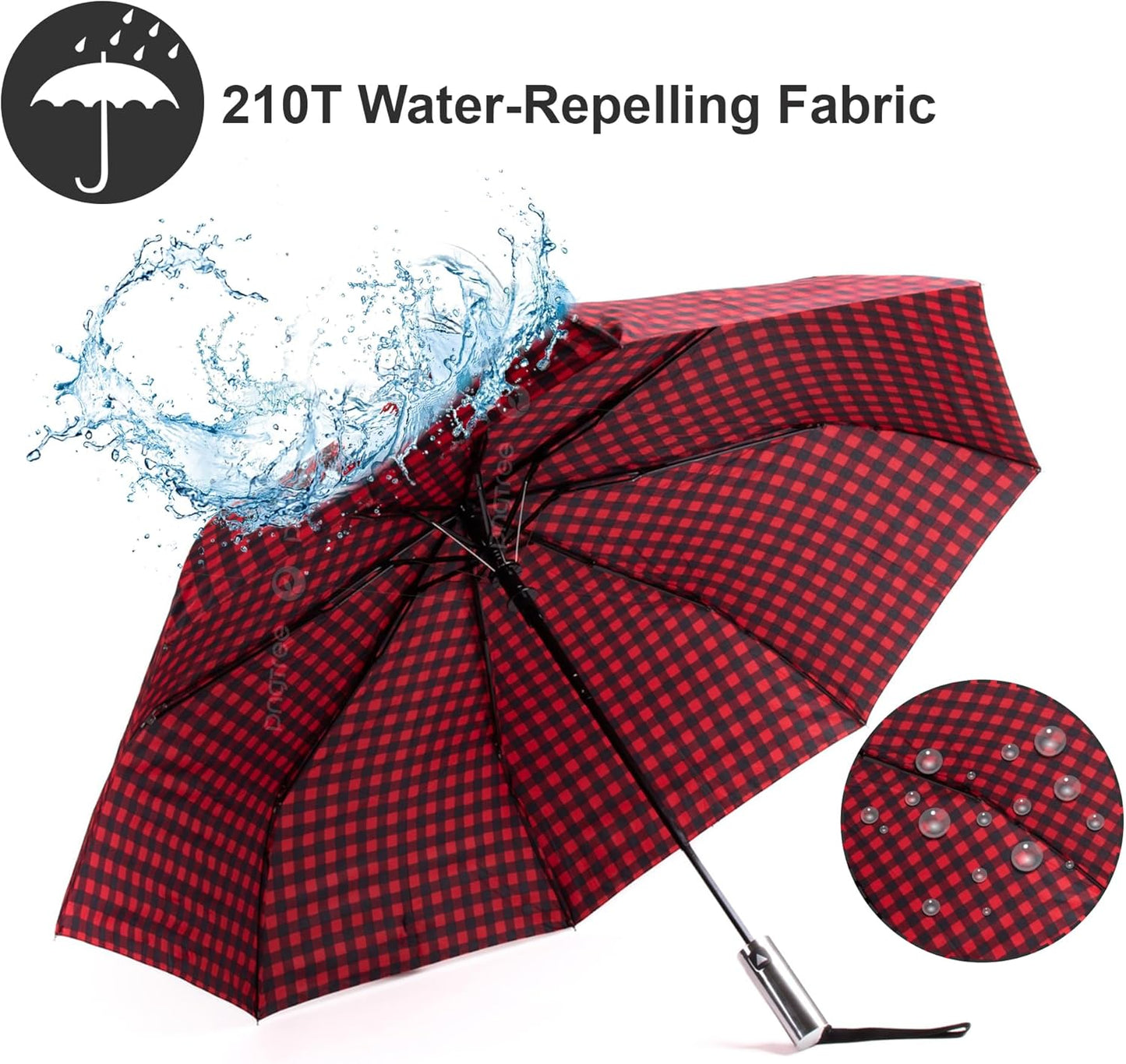 Nollia Windproof Automatic Travel Umbrella, Compact Portable with Reinforced Ribs for Sun & Rain