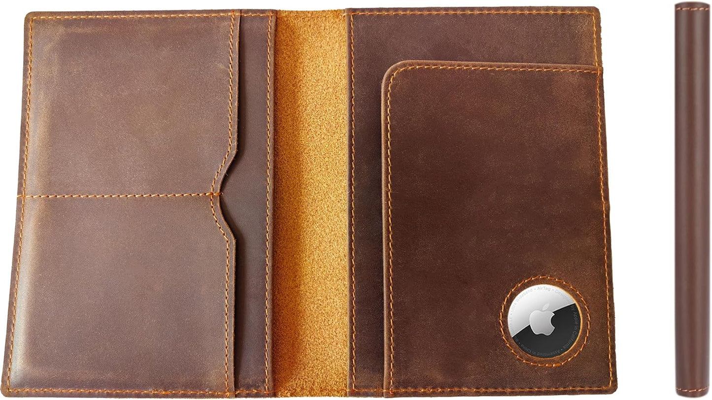 STAR VISTA Albatross Leather Travel Passport Holder, Minimalist Design, Full Grain Leather Case for