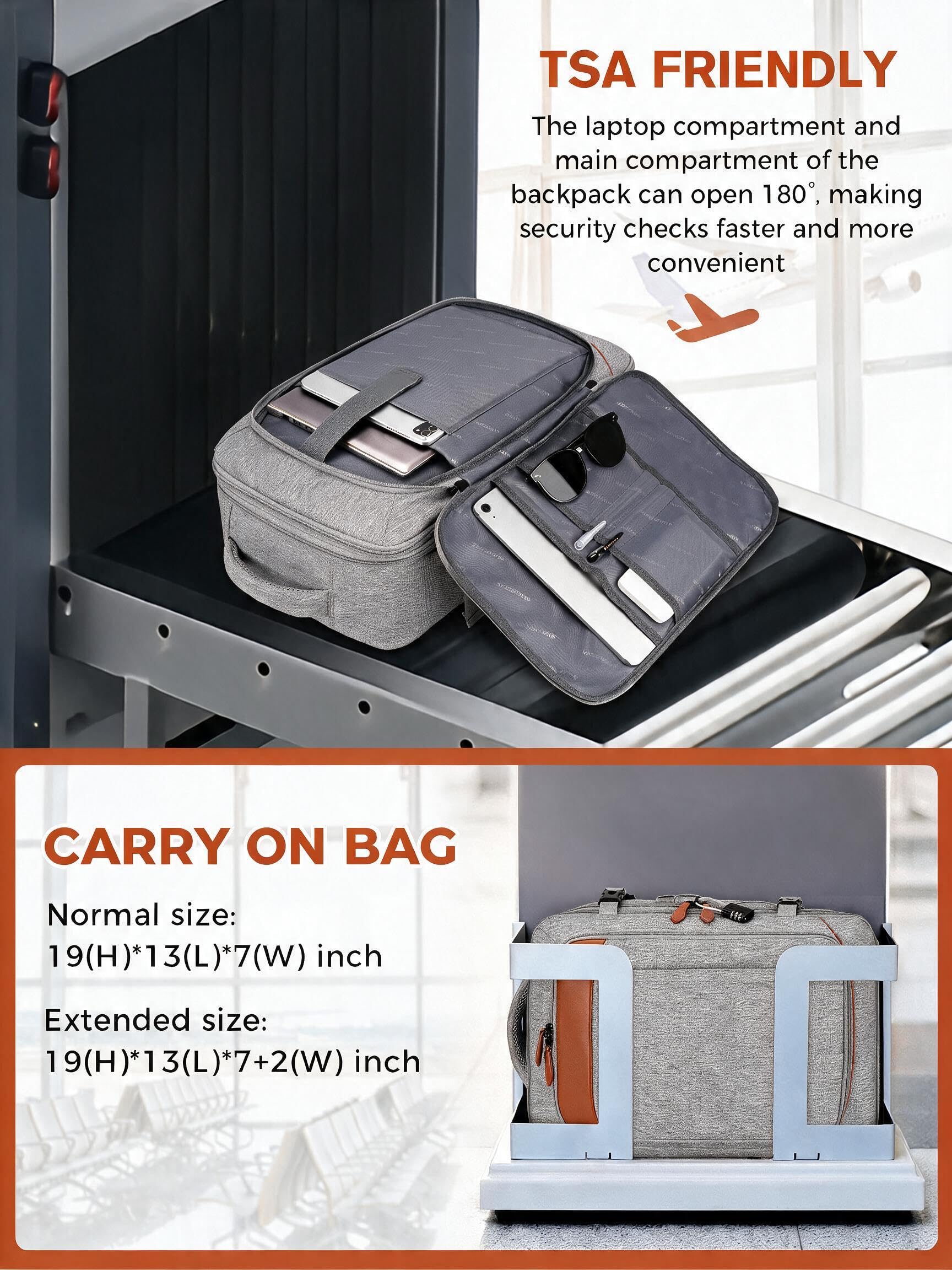 Vancropak Carry On Backpack for Airplanes, Flight Approved Travel Backpack