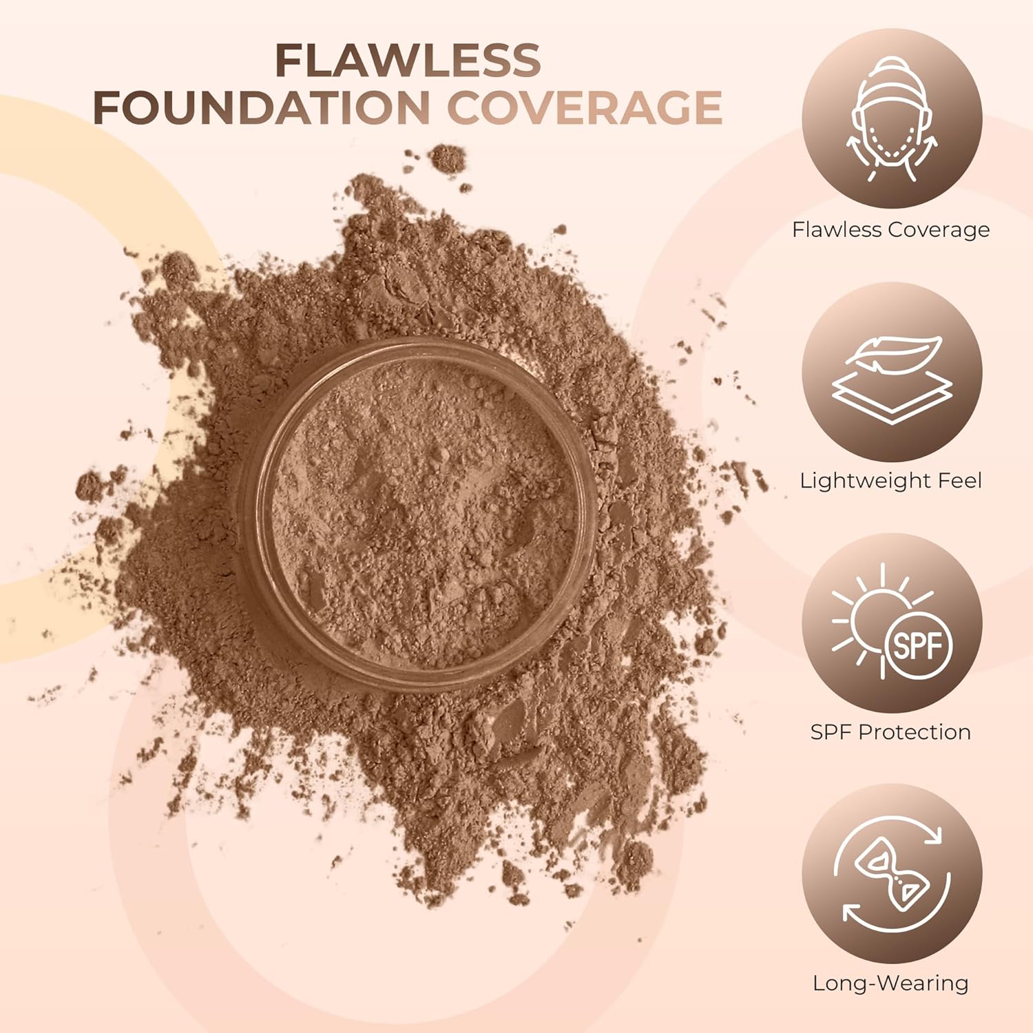 4pc Full Size Kit (Cocoa) Mineral Makeup Matte Translucent Loose Foundation + Kabuki Brush +