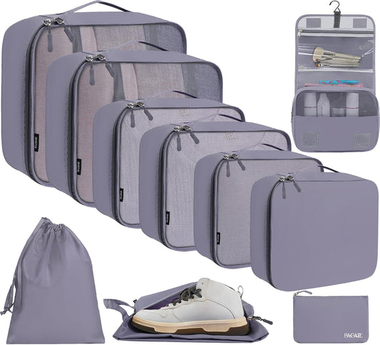 BAGAIL 6 Set/8 Set/10 Set Packing Cubes Various Sizes Packing Organizer for Travel Accessories Luggage Carry On Suitcase