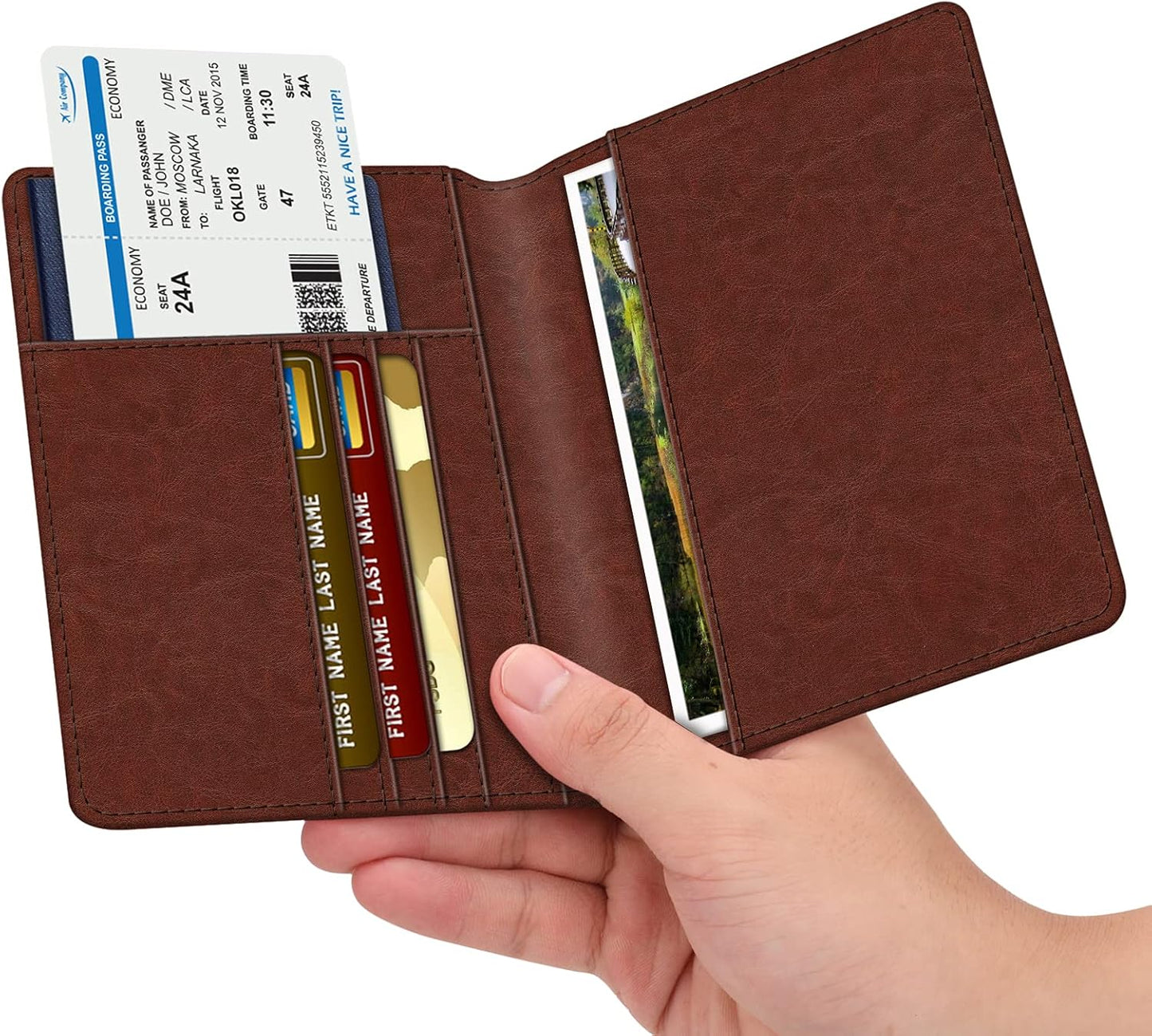 FINTIE Passport Holder, Slim Travel Wallet RFID Blocking Card Case Cover Passport Cover Protector Essentials with Credit Card Slots for Women/Men