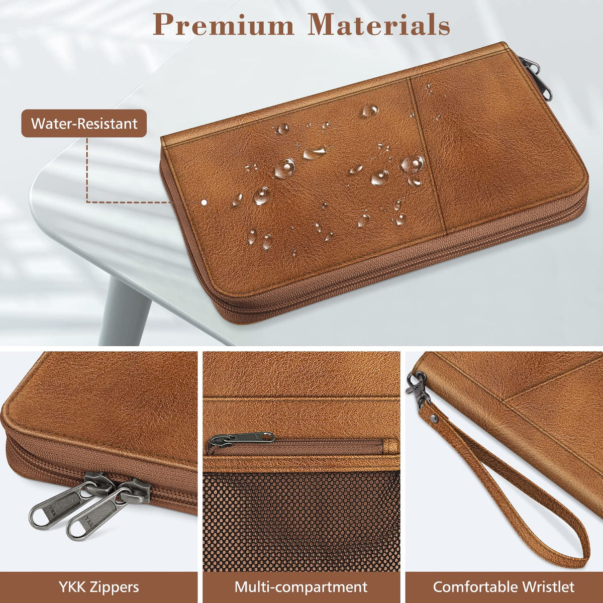 FINTIE Family Passport Holder Wallet Travel Document Organizer Clutch Bag