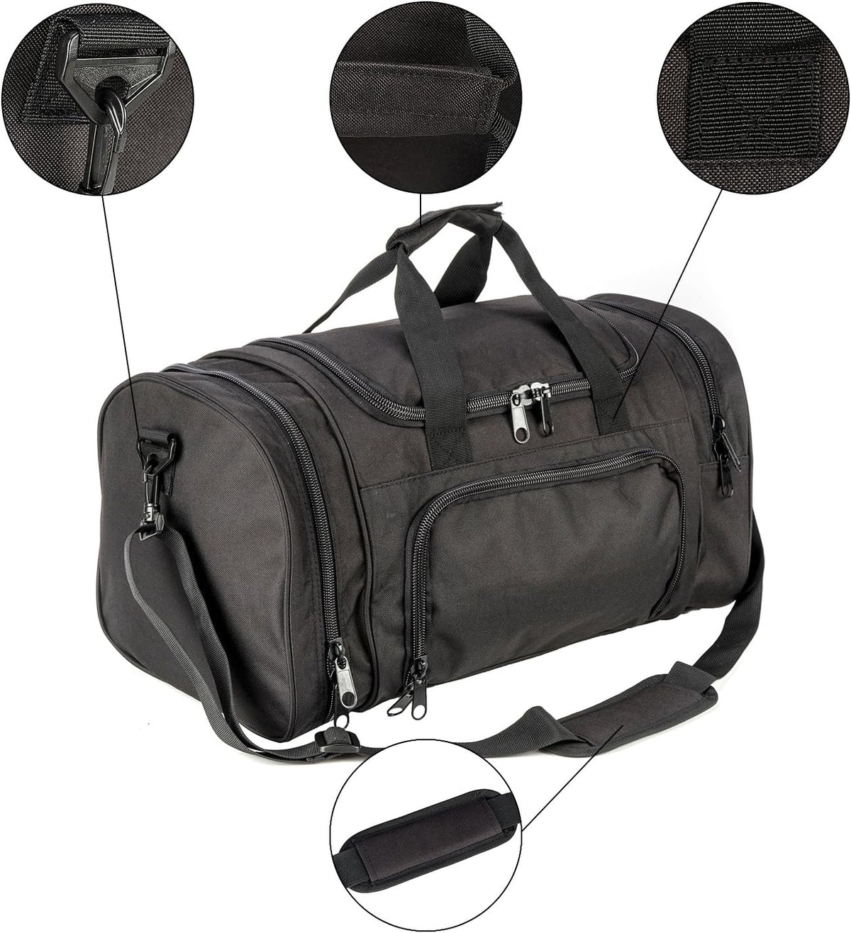 Gym Duffel Bag for Men Sports Duffel Bag with Shoe Compartment (BLACK-Model A)