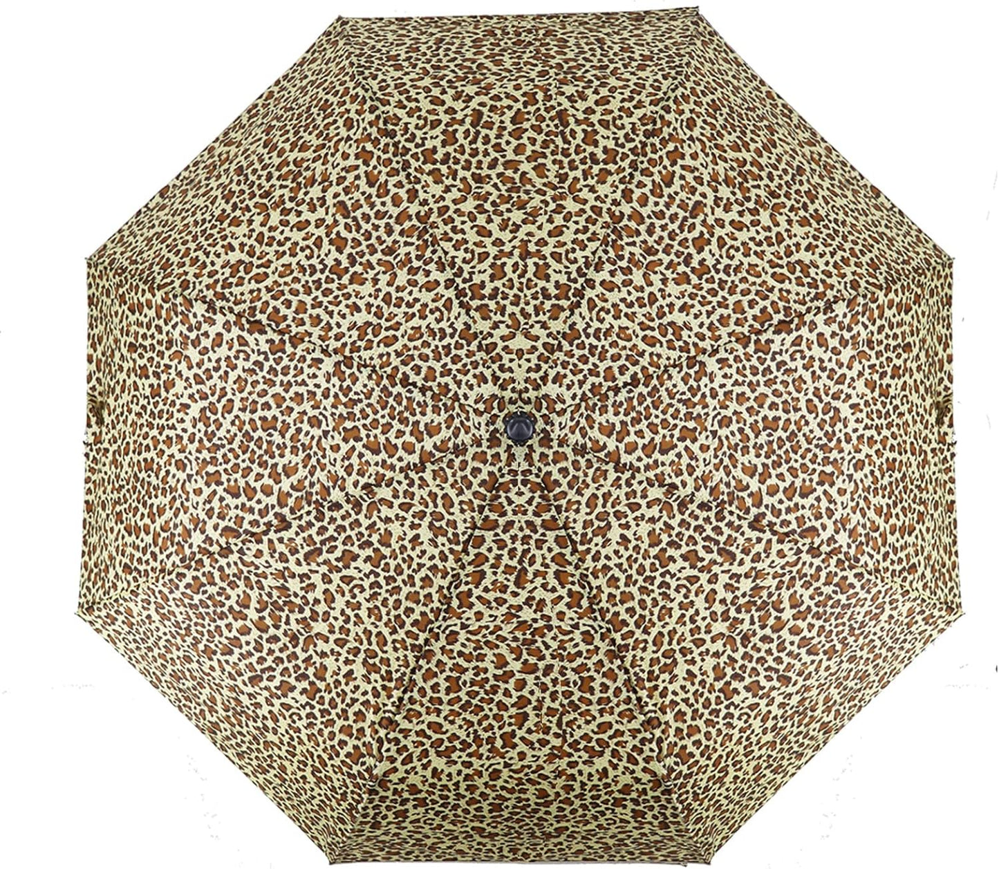 SIEPASA Windproof Travel Compact Umbrella-Automatic Umbrellas for Rain-Compact Folding Umbrella, Travel Umbrella Small Portable Windproof Umbrellas for Men Women Teenage. (New Leopard Print)