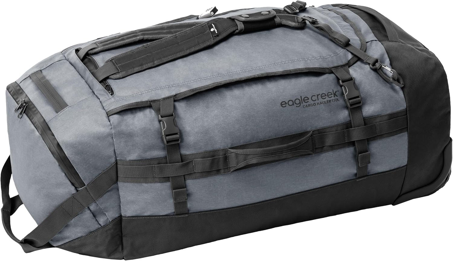 Eagle Creek Cargo Hauler Wheeled Duffel - Durable Duffel Bag for Travel - Easy Access Compartment - Deployable Backpack Straps - Lockable Zipper Opening - Charcoal - 130L