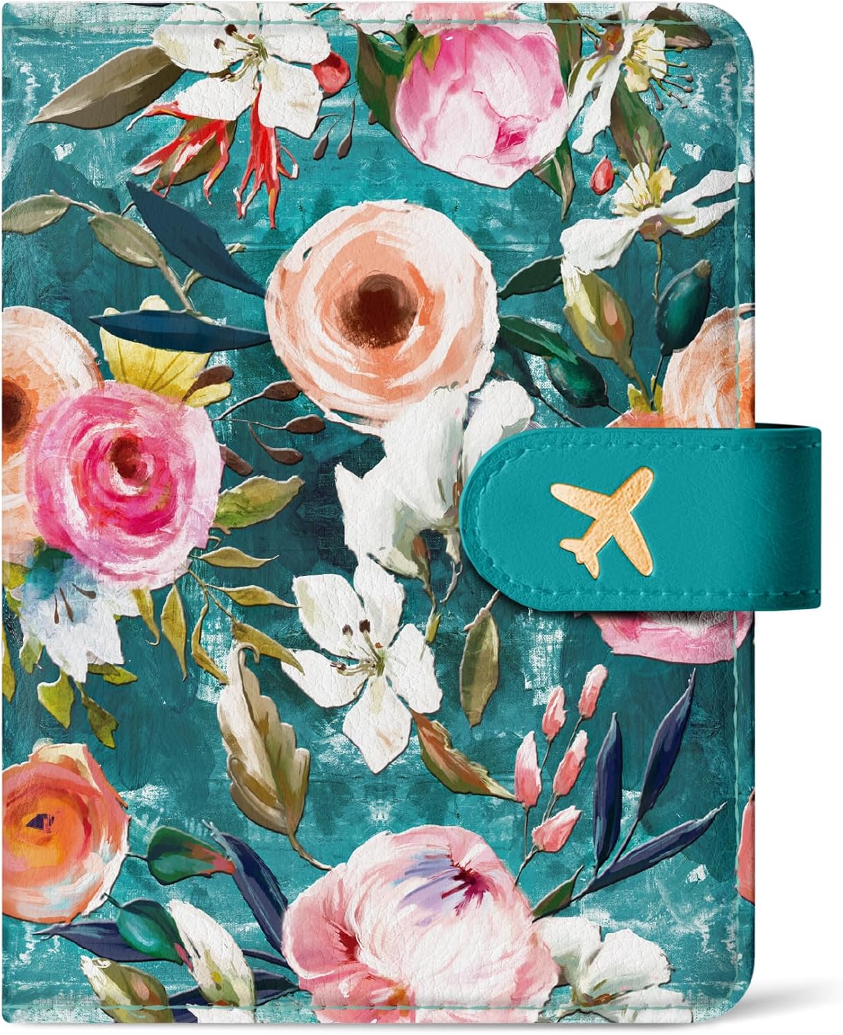 Passport Holder for Travel Essentials, RFID Blocking Leather Cover Wallet with Magnetic Closure, Aesthetic & Cute Passport Book Case for Women and Men - Oil