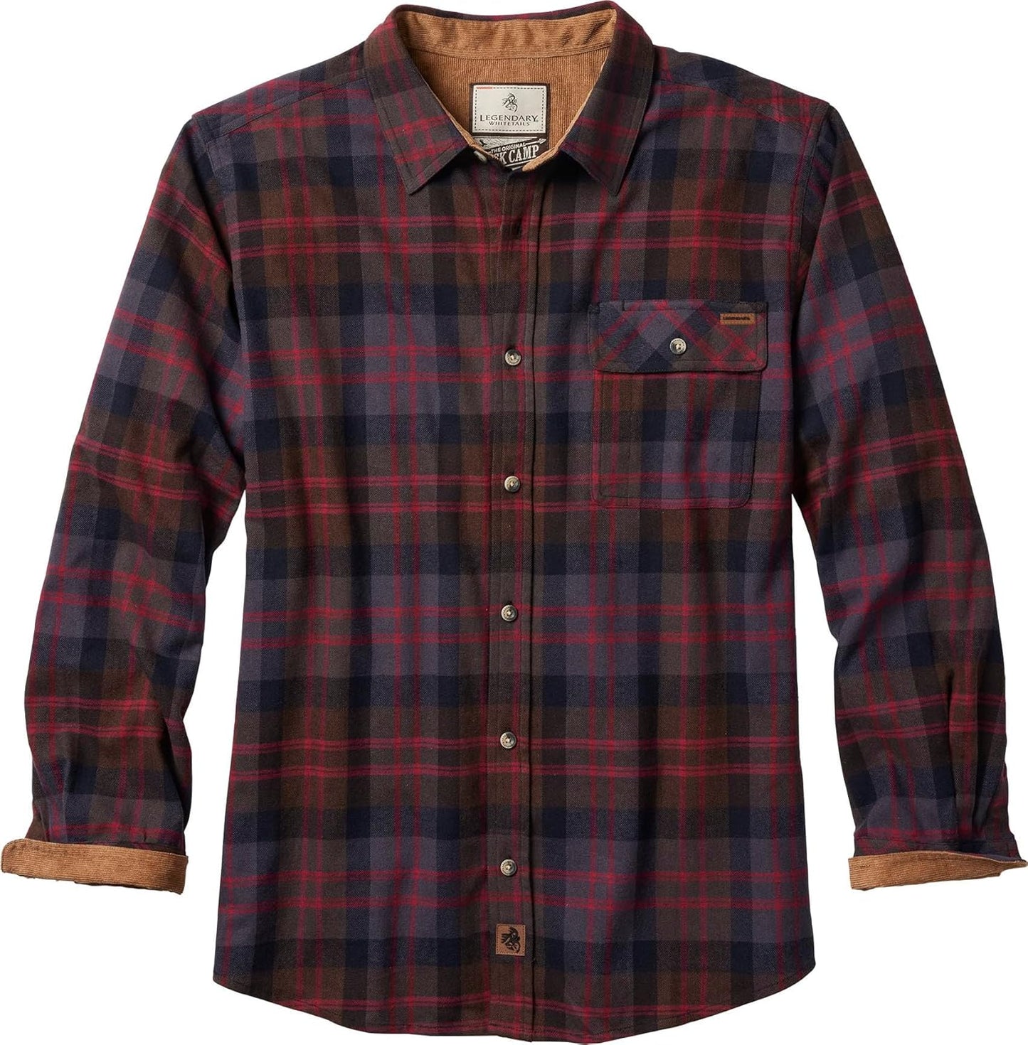 Legendary Whitetails Men's Flannel Shirt Long Sleeve Button Down 100% Cotton