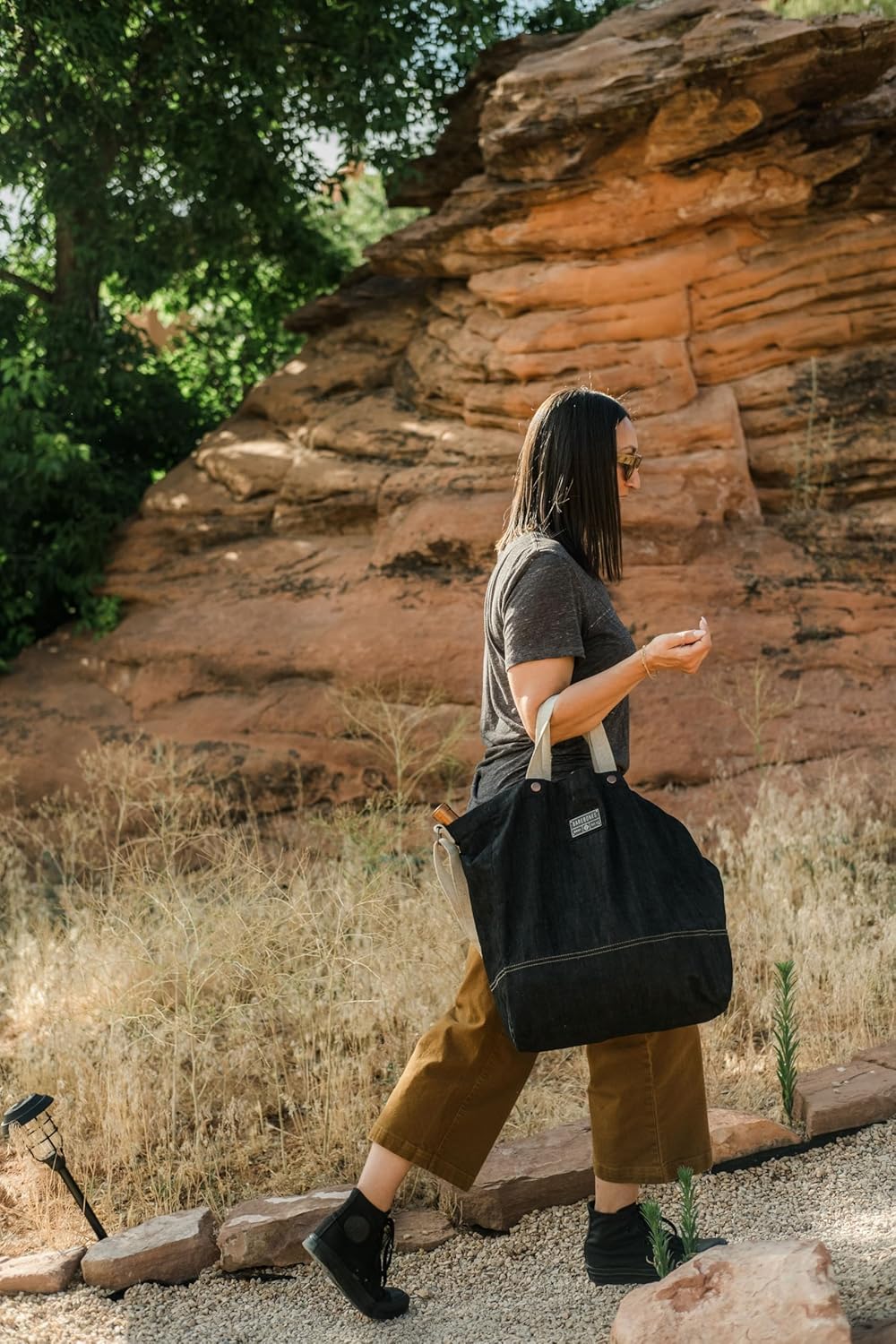 Barebones Neelum Large Waxed Canvas Tote Bags - Heavy Duty Canvas Bag and Reusable Grocery Bag