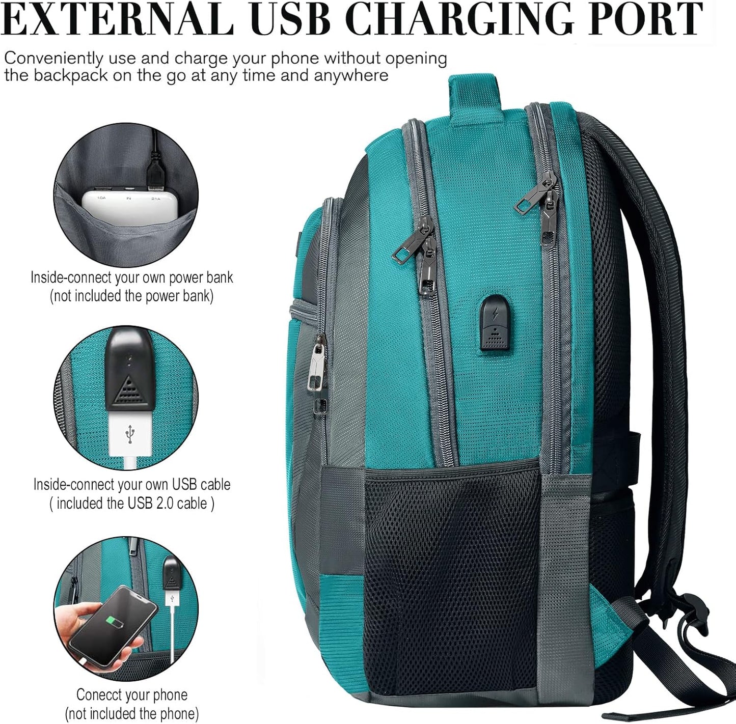BIKROD Travel Laptop Backpack for Men and Women, Backpacks for School Teen Boys, Business Anti Theft Slim Durable Back Pack with USB Charging Port, Adult Computer Bag Gift 15.6 IN Laptop