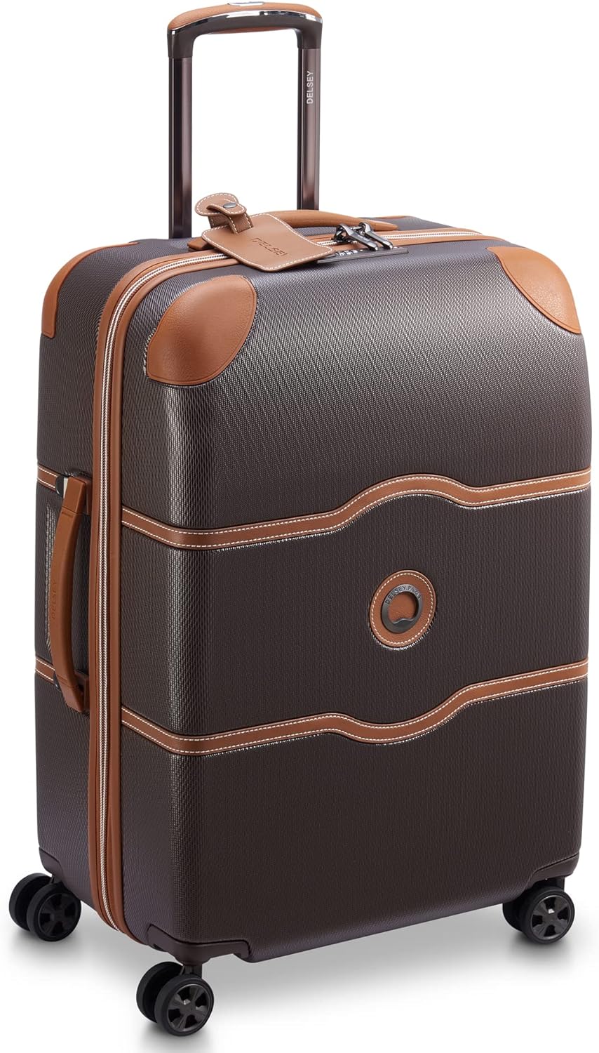 DELSEY PARIS Chatelet Air 2.0 Hardside Luggage with Spinner Wheels, Chocolate Brown, 2 Piece Set, (24/28)