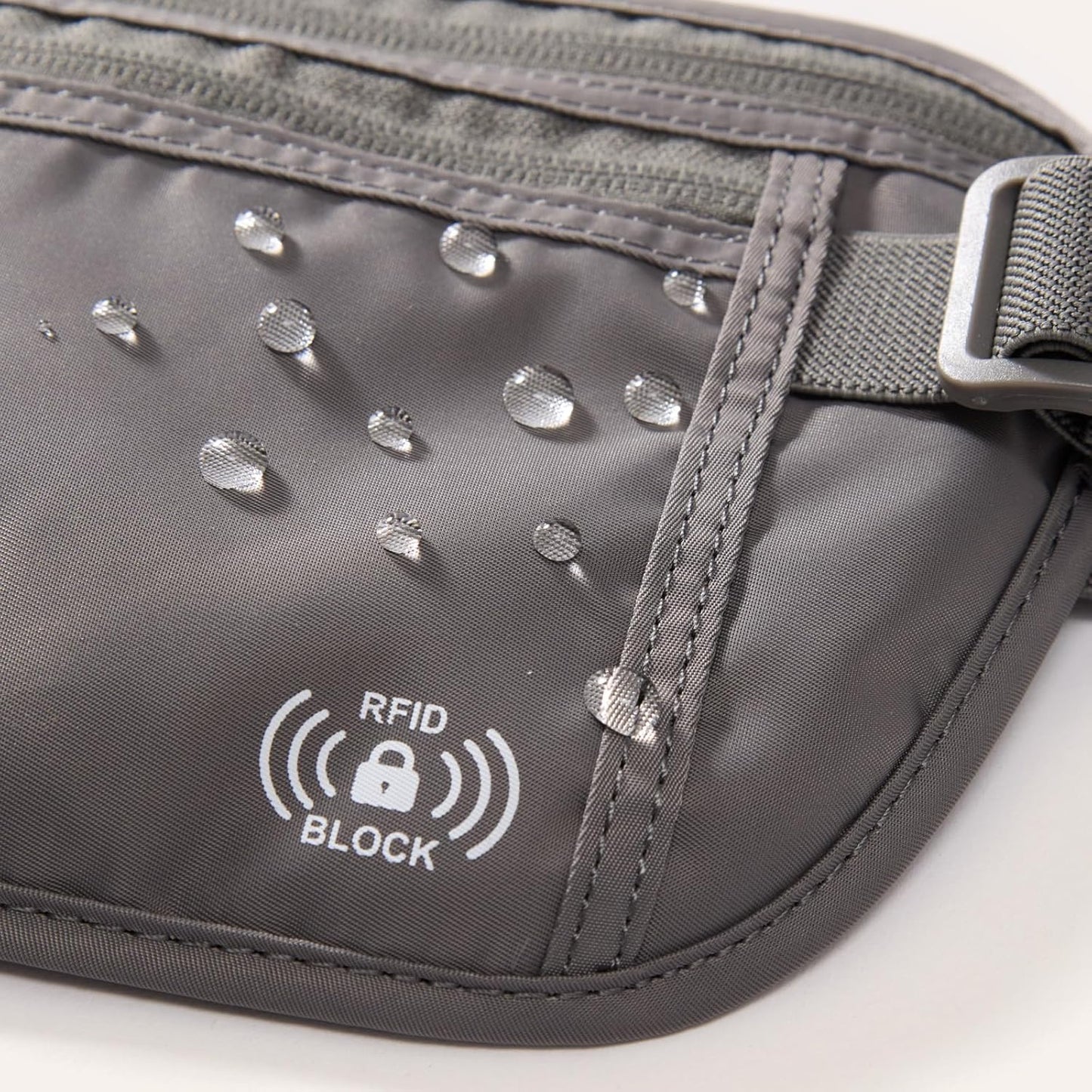 Pander RFID Blocking Travel Money Belt – Hidden Waist Pouch for Passport, Cash, Cards, Slim Belt