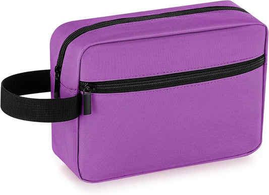 Elviros Travel Toiletry Bag for Women and Men, Lightweight Makeup Bag Hanging Dopp Kit with Shaving Compartment Cosmetic Organizer Small Tool Bag Travel Essentials Gift for Women, Grape Purple