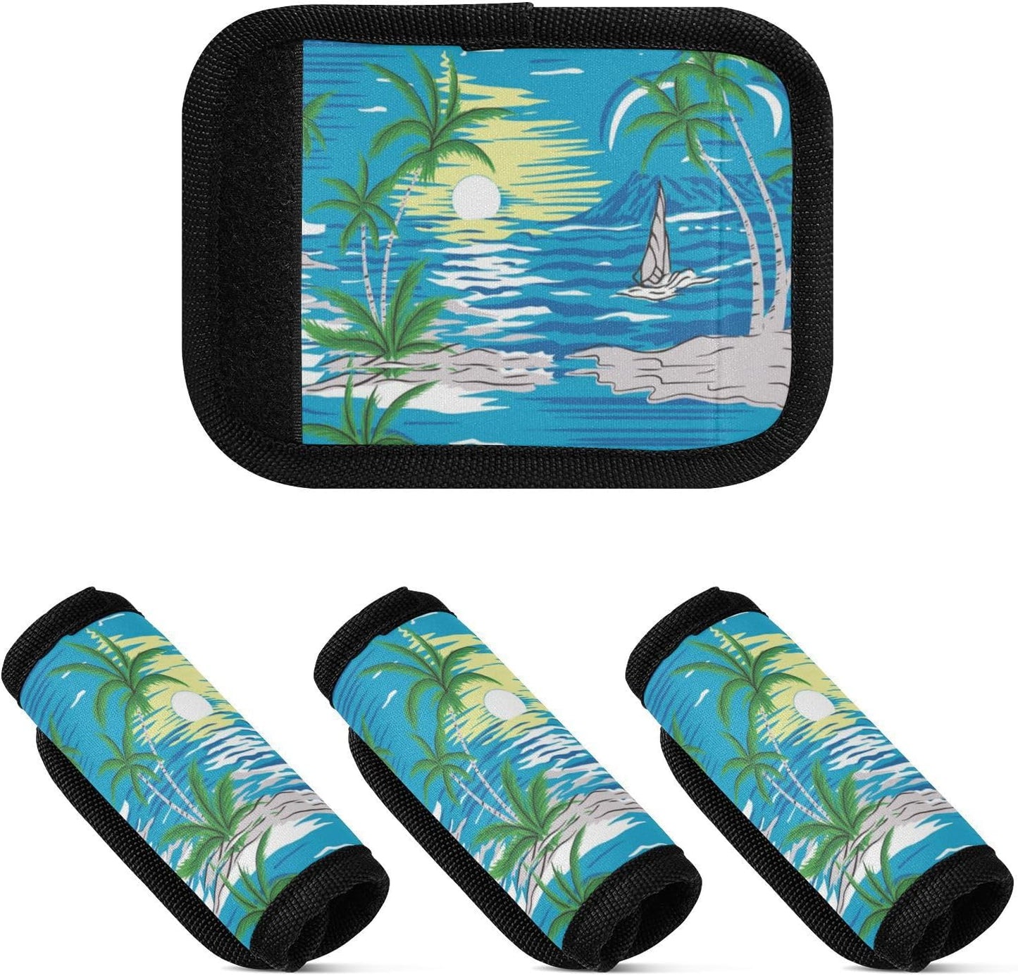 4Pcs Luggage Handle Wrap Suitcase Identifier Handle Covers Tags Soft Travel Bags Luggage Handle Gripper Accessories for Airplane Flying Nature Plant