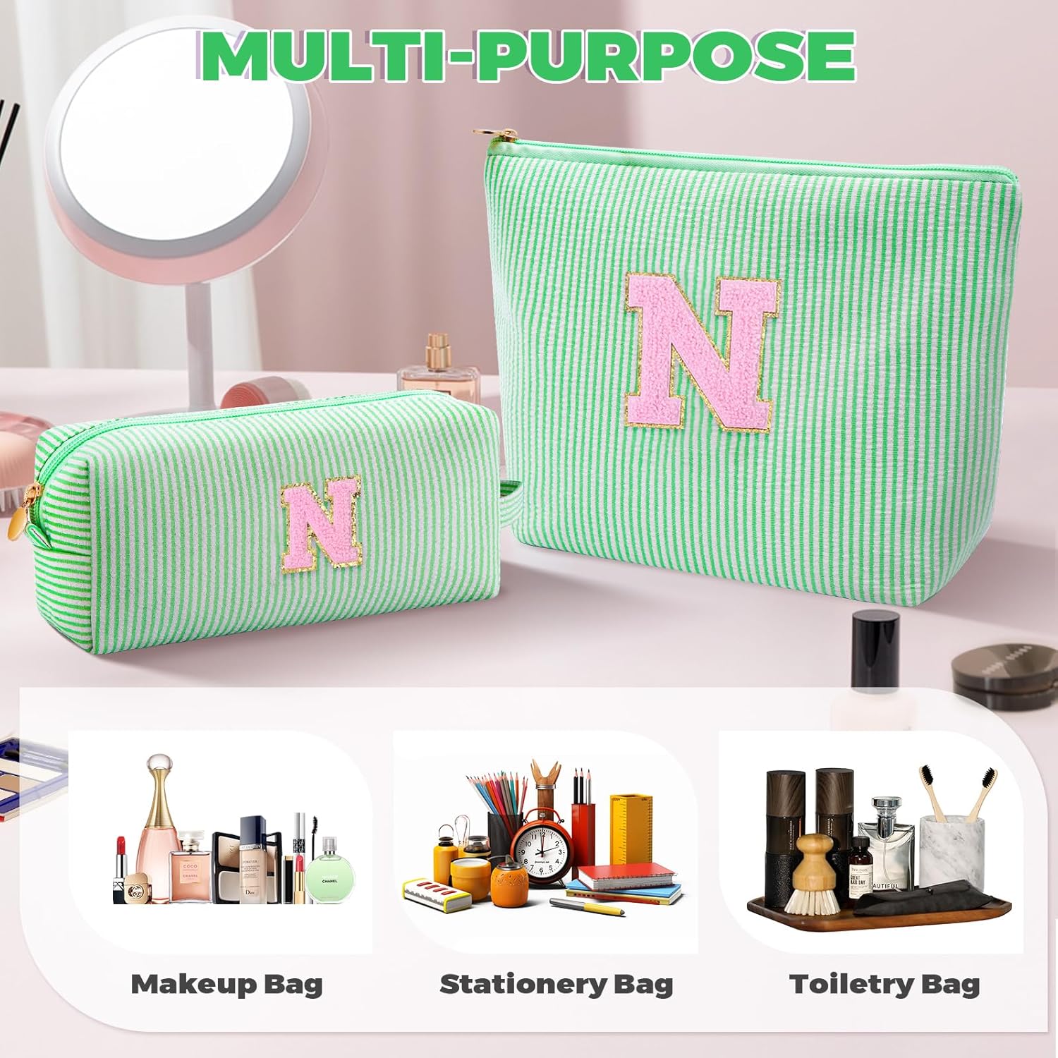Personalized Makeup Bag for Women Girls - Fashion Cosmetic Bag Trendy Travel Toiletry Bag with