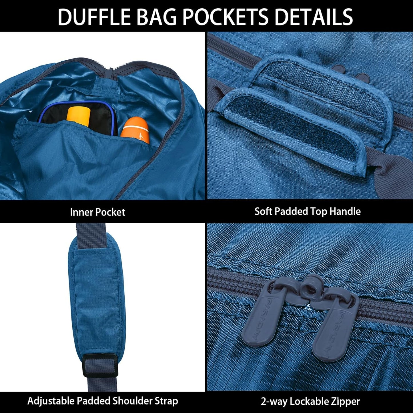 Extra Large Duffel Bag 32.5 inch 105L Lightweight Luggage for Travel Camping Storage-Blue