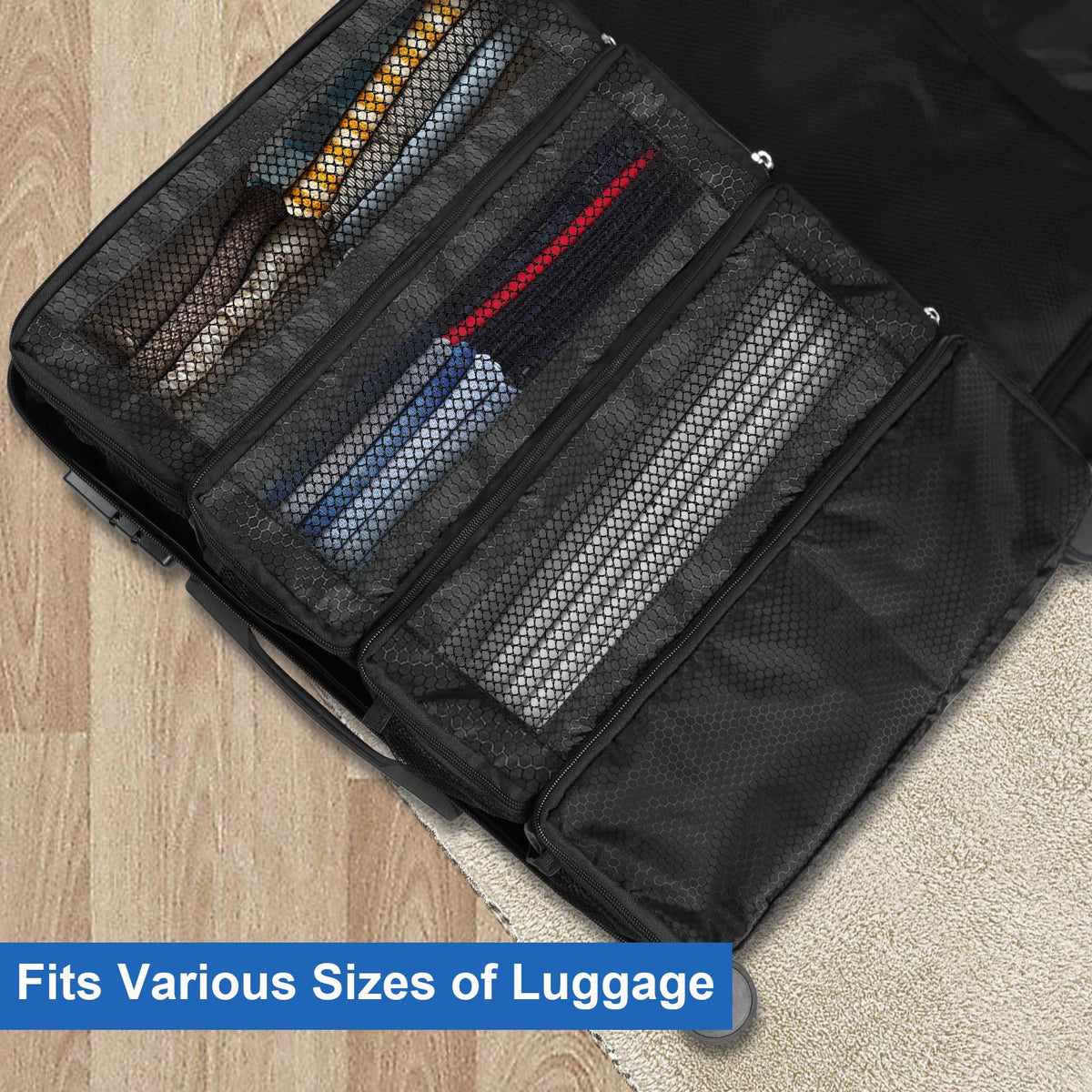 Olosar Suitcase Organizer, Travel Luggage Organizer Portable Hanging Travel Shelves Collapsible
