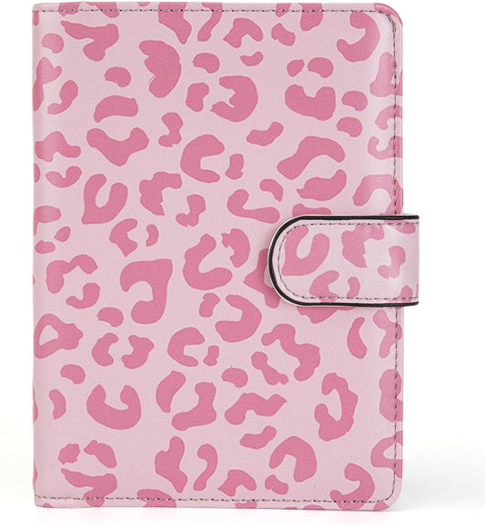 Passport Holder for Travel Essentials, RFID Blocking Passport Wallet Cover with Magnetic Closure, Passport Book Holders for Women and Men (Pink Leopard)