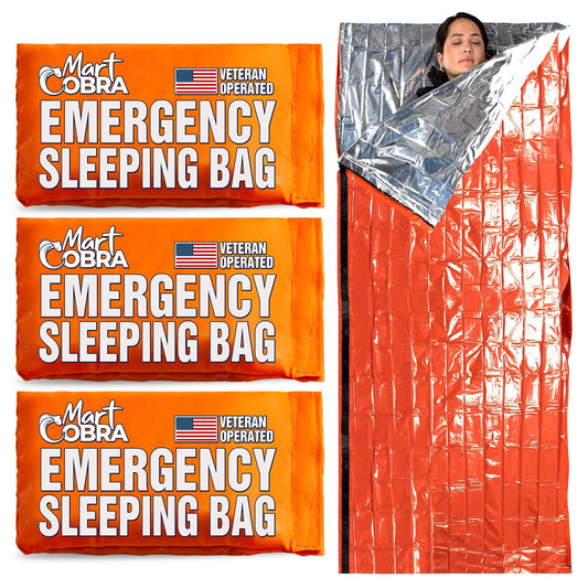 Emergency Sleeping Bag 3 Pack | for Survival Gear and Supplies Life Bivy Sack Waterproof Mylar