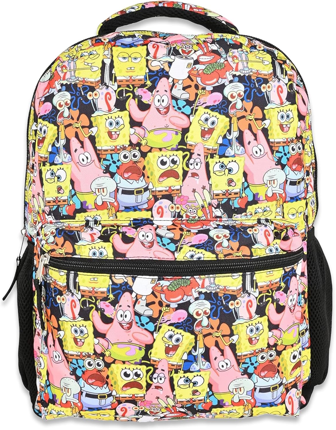 Nickelodeon SpongeBob Backpack for Kids - Officially Licensed SpongeBob SquarePants, Mr. Krabs, Squidward, Plankton Bookbag for Boys and Girls Kids and Adults - Laptop and Lunchbox Compartment