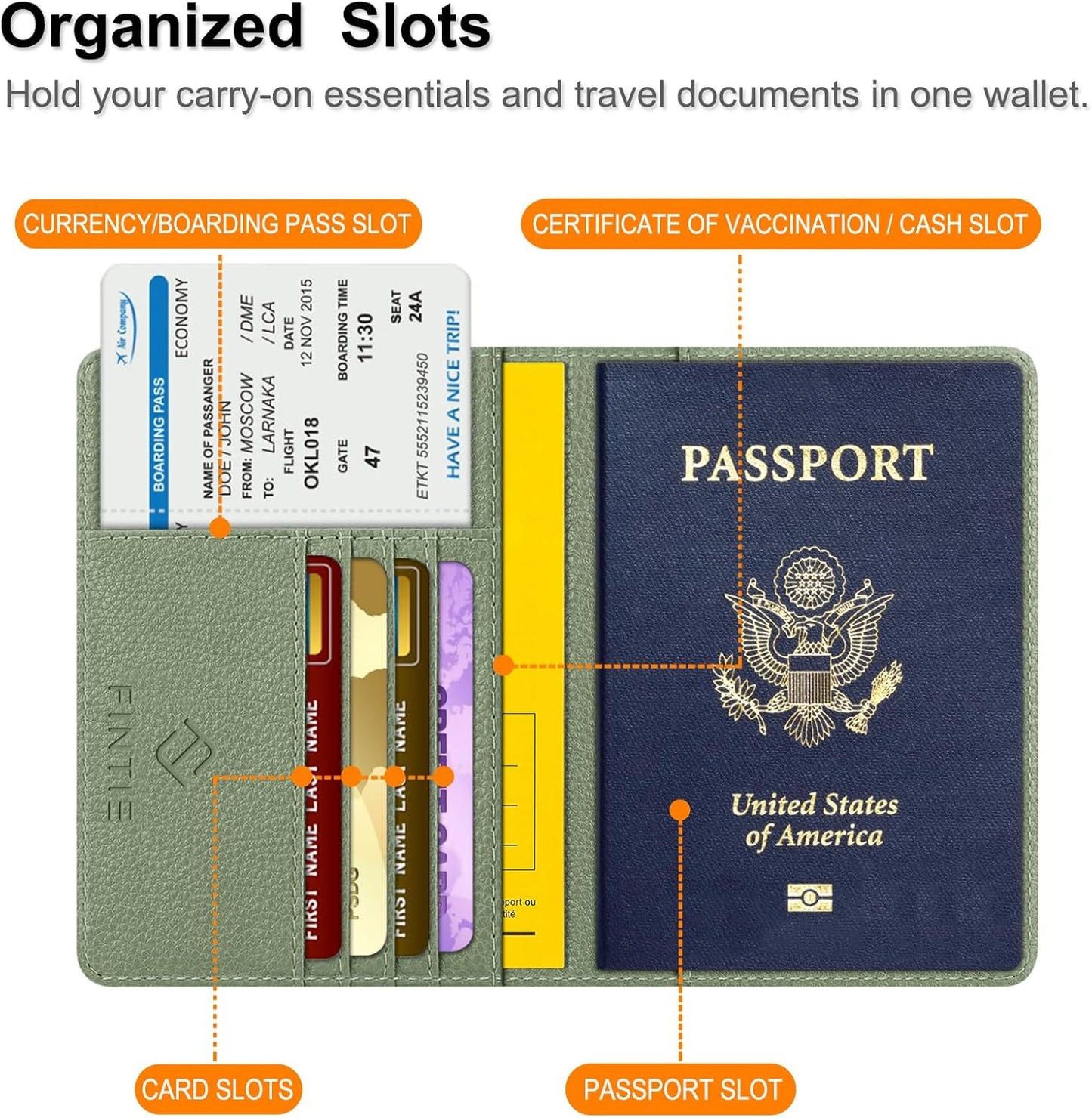 FINTIE Passport Holder, Slim Travel Wallet RFID Blocking Card Case Cover Passport Cover Protector Essentials with Credit Card Slots for Women/Men