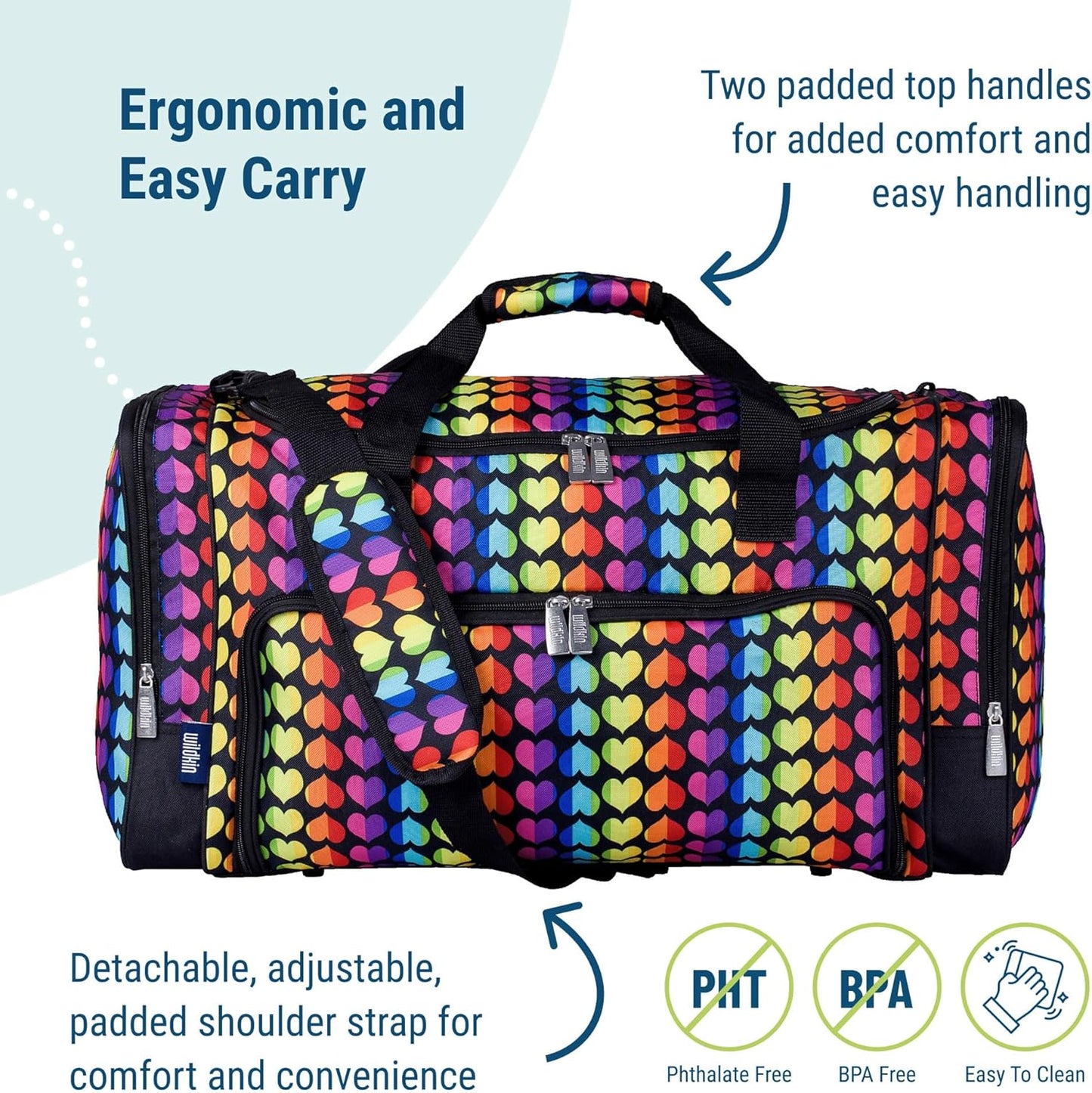 Wildkin Kids Weekender Duffel Bag – Carry-On Size for School, Travel, & Sleepovers