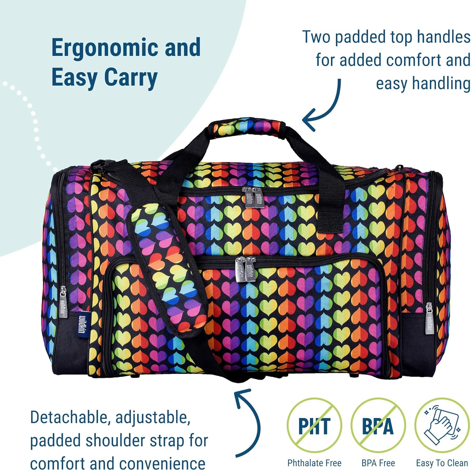 Wildkin Kids Weekender Duffel Bag – Carry-On Size for School, Travel, & Sleepovers