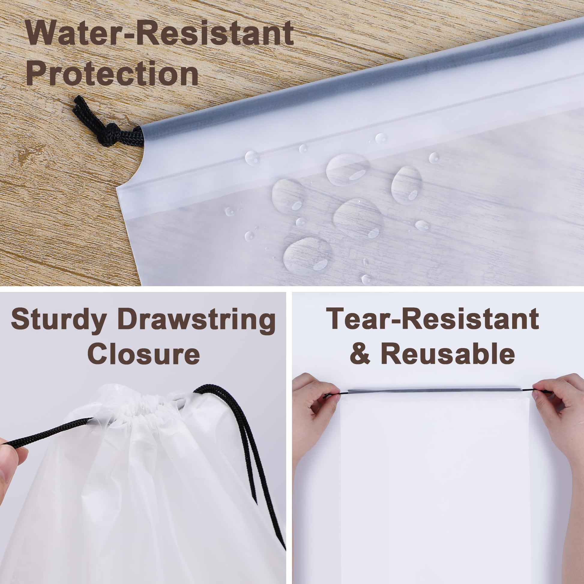 BOFOHO 5 Pack Clear Shoe Bags for Travel Essentials Reusable Storage