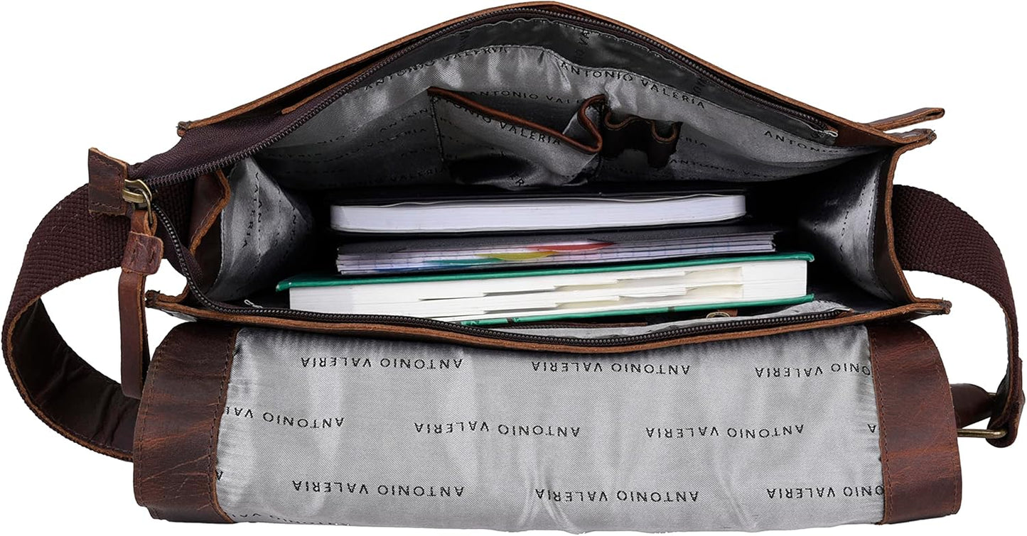 Antonio Valeria Albert Premium Leather Messenger Bag for Men