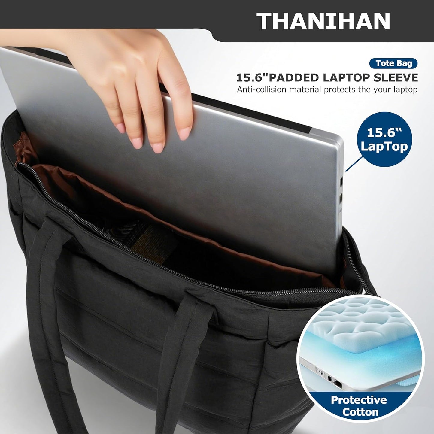 Tote Bag for Women ，Travel Puffy Tote Bag For Women，Puffer Work Tote Handbag、Shoulder Bag Handbag for Travel, Work, Gym