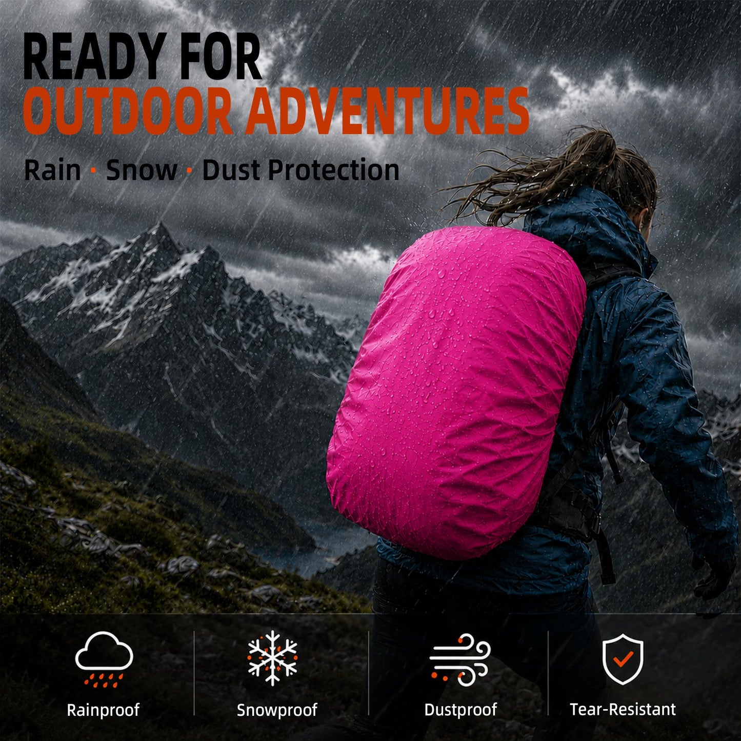 Frelaxy Waterproof Backpack Rain Cover, Pack Covers for Hiking, Travel