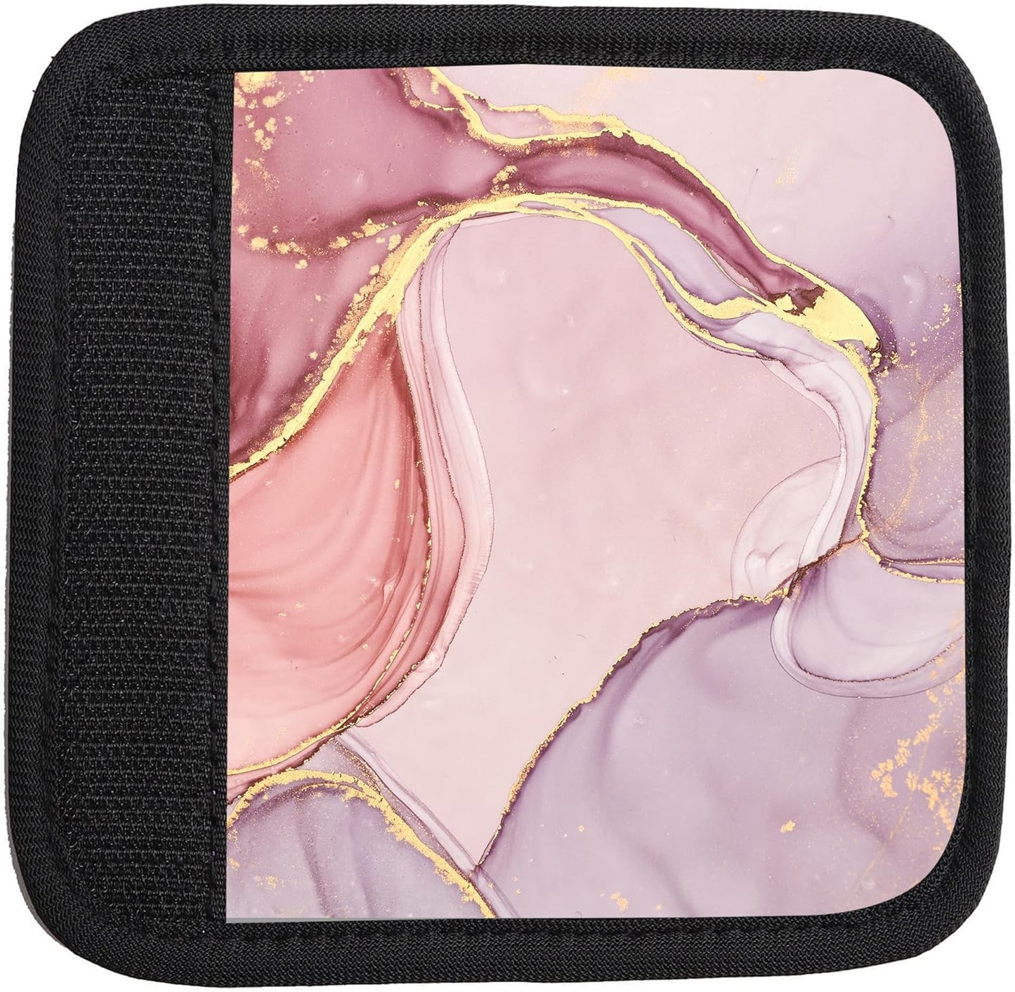 2 Pack Luggage Handle Wrap Travel Tags - Set of Luggage Tags for Suitcases, Identifiers, Marker, and Handle Covers - Cruise Accessories and Travel Gifts（Marble Pretty Pink)