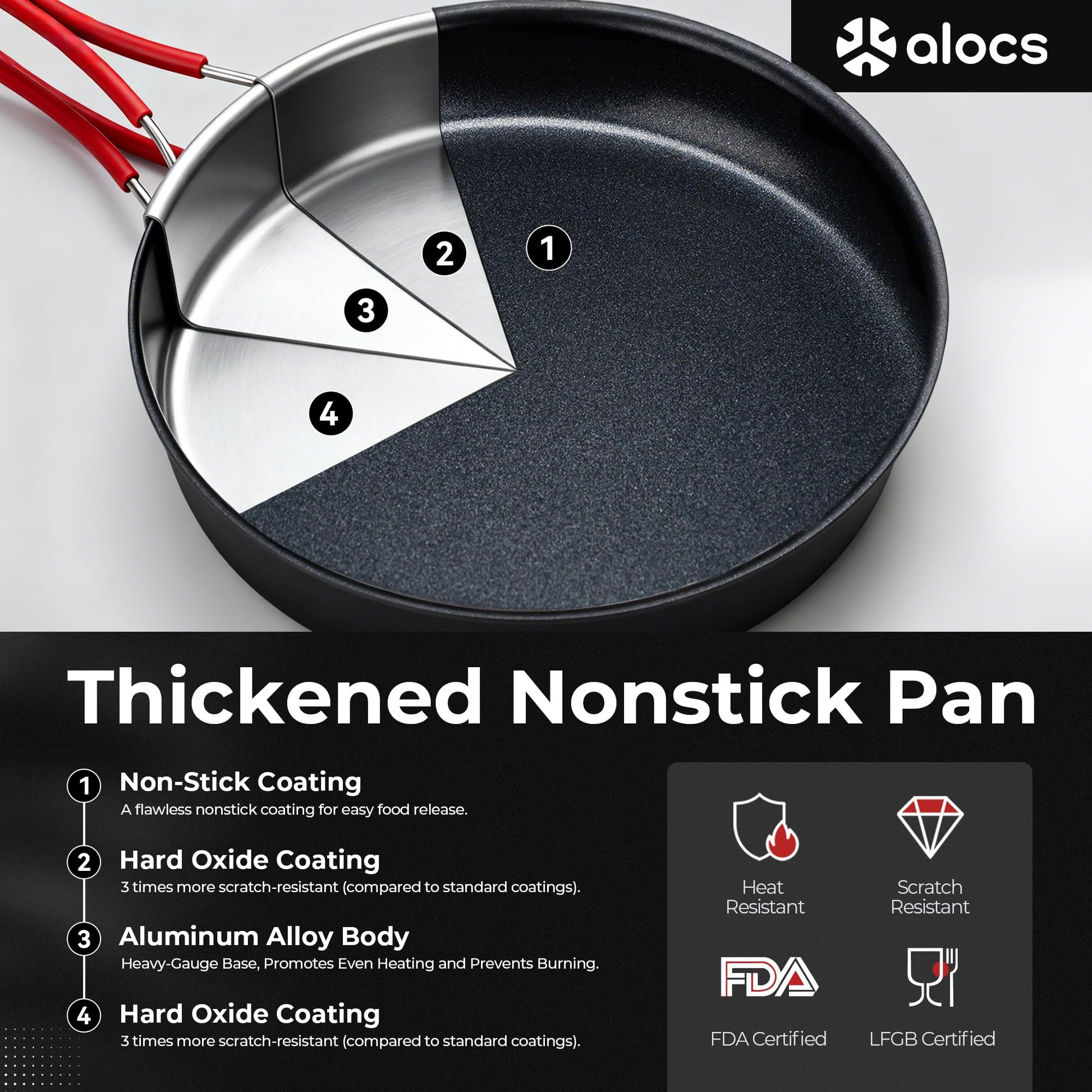 ALOCS Camping Cookware Portable Pots and Pans Set for Outdoor Backpacking