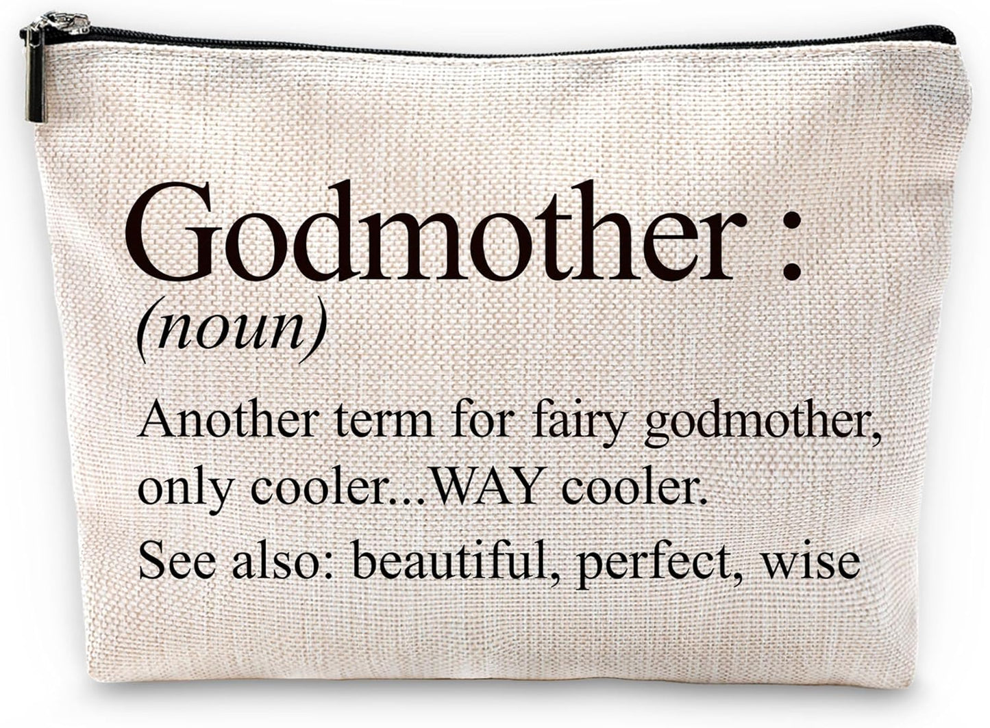 Sufamb Godmother Gifts Makeup Bag, Godmother Gifts for Mother's Day from Godchild Cosmetic Bags, Gift for God Mom Portable Small Toiletry Bag Zipper Makeup Pouch