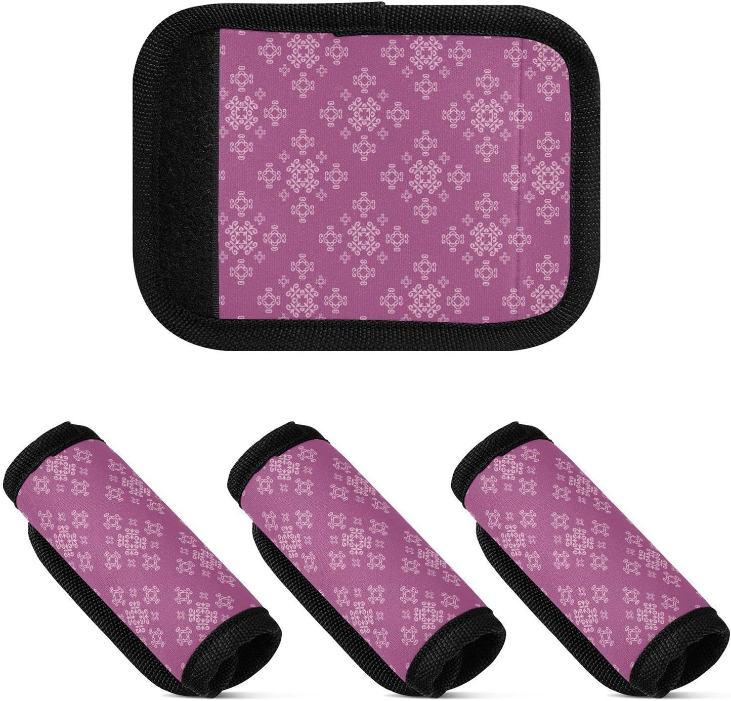 2 PC Luggage Handle Wrap Luggage Handle Covers Tags for Suitcase Bags Travel Luggage Handle Identifier Gripper Retro Purple