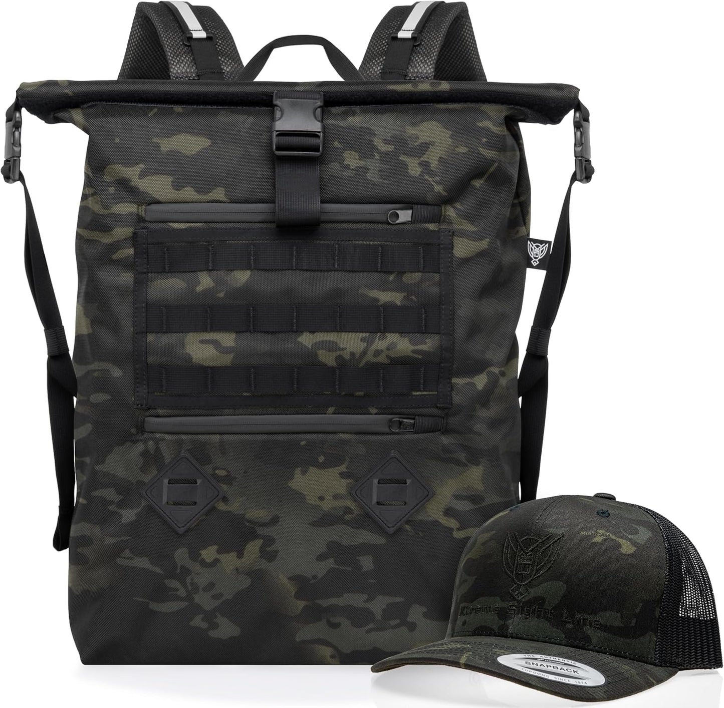Xtreme Sight Line ~ AQUA RT Large Water-Proof Faraday Backpack/Midnight MultiCam Hat Combo ~ Tracking/Hacking Defense ~ Midnight MultiCam