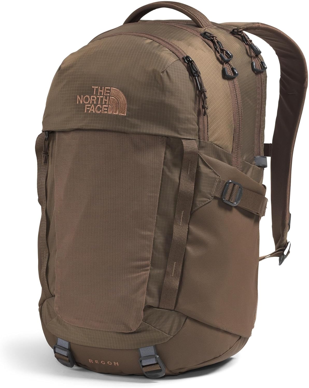 The North Face Recon Everyday Laptop Backpack | Daypack with Water Repellent Finish, 16" Laptop Sleeve, 2 Water Bottle Pockets, Smokey Brown/Latte, One Size