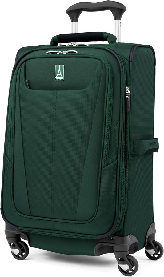 Travelpro Maxlite 5 Softside Expandable Carry-On Luggage with Spinner Wheels, Lightweight, 21-Inch — Forest Green