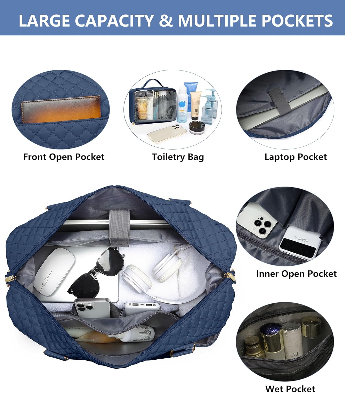 Weekender Bags for Women Duffle Bag - Travel Duffel Bag with Shoe Compartmen Carry on Overnight Bag