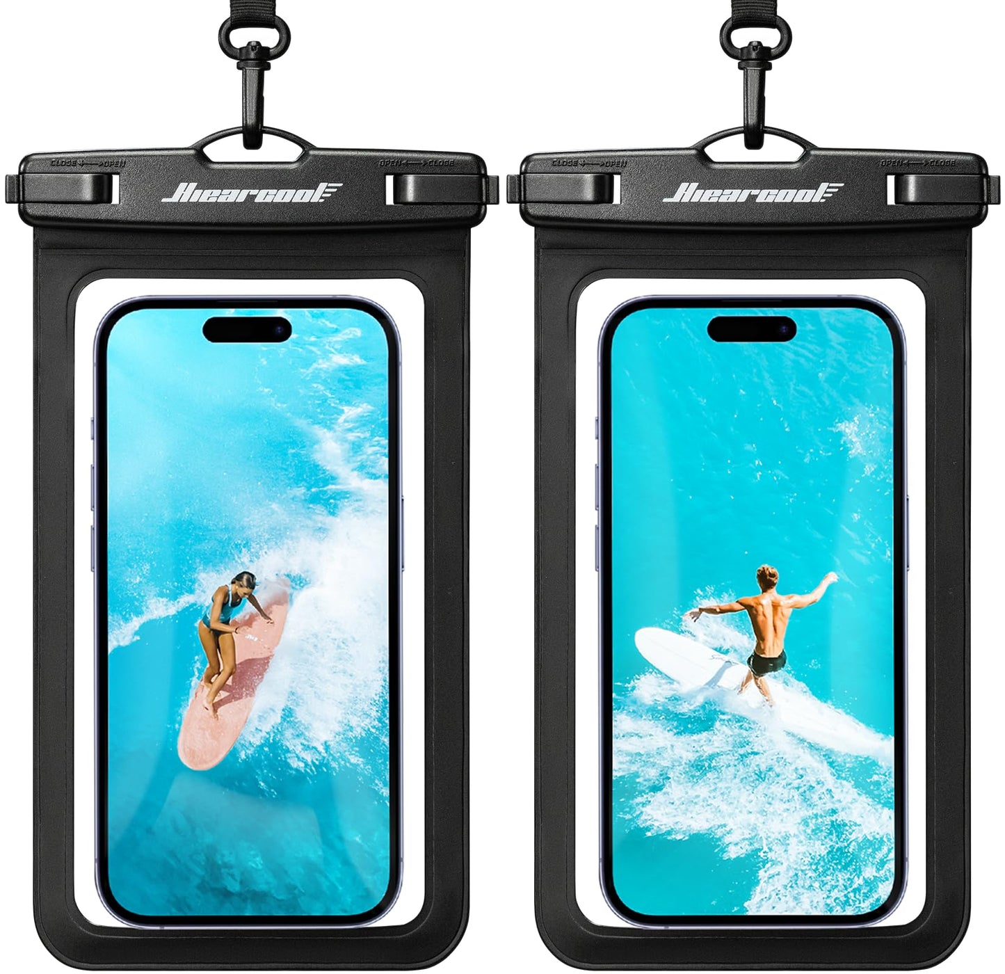 Hiearcool Waterproof Phone Pouch, Universal Case Compatible for iPhone 17 16 15 14 13 Pro Max Plus