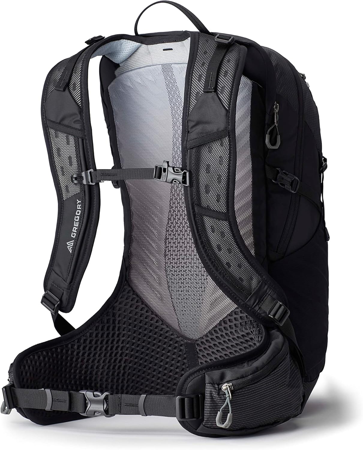 Gregory Miko 25L Unisex Day Hiking Backpack, Ventilated Backpanel, Built-In Hydration Attachment for Water Bladder (Reservoir Not Included), One Size Fits All, Optic Black