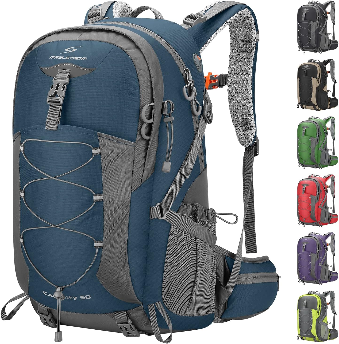 Maelstrom Hiking Backpack,Camping Backpack,50L Waterproof Hiking Daypack with Rain