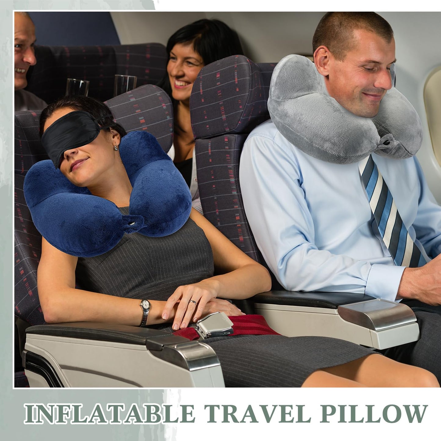 Sintuff 4 Pack Inflatable Neck Pillow for Airplane Travel,Multi Color