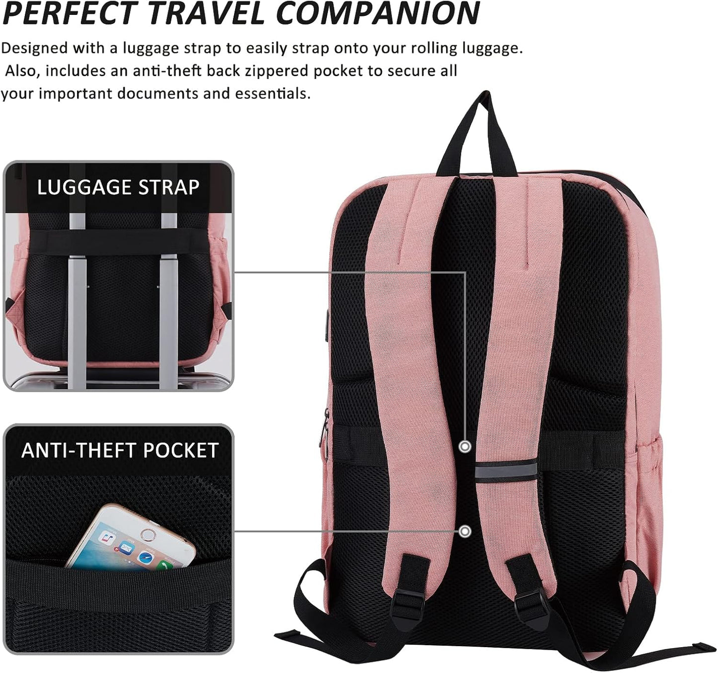 MAXTOP Deep Storage Laptop Backpack with USB Charging Port[Water Resistant] College School Computer Bookbag Fits 17 Inch Laptop