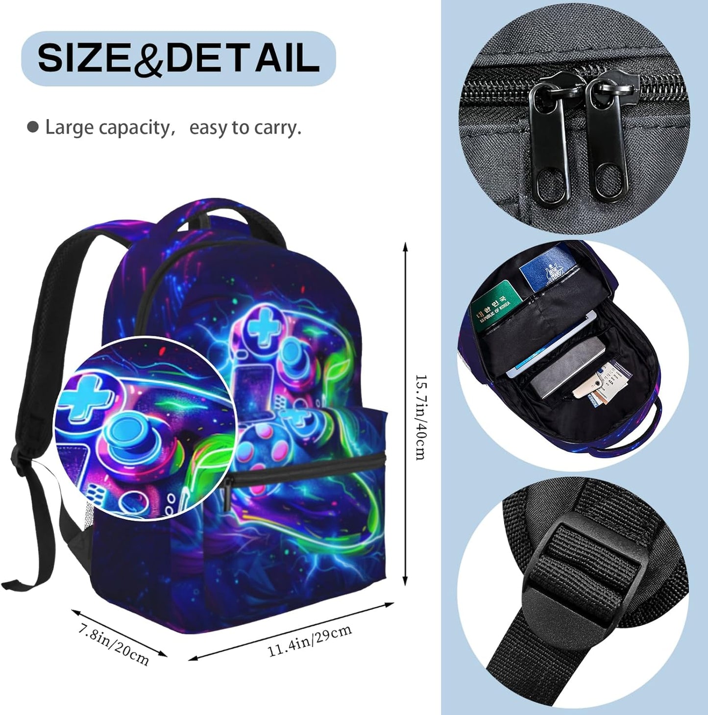 Game School Backpack For Boys Abstract Gamepad Boys Backpack For Kids Children Teens Backpacks Ages
