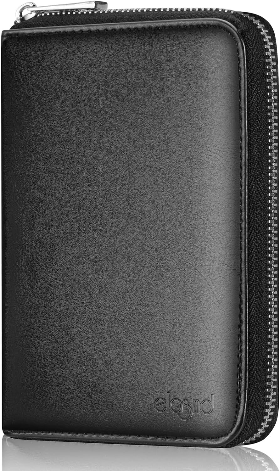 Passport Wallet, Passport Holder for Travel Family, Ultra Large Storage up to 3 Pockets. RFID Passport Cover Case with Zipper Closure