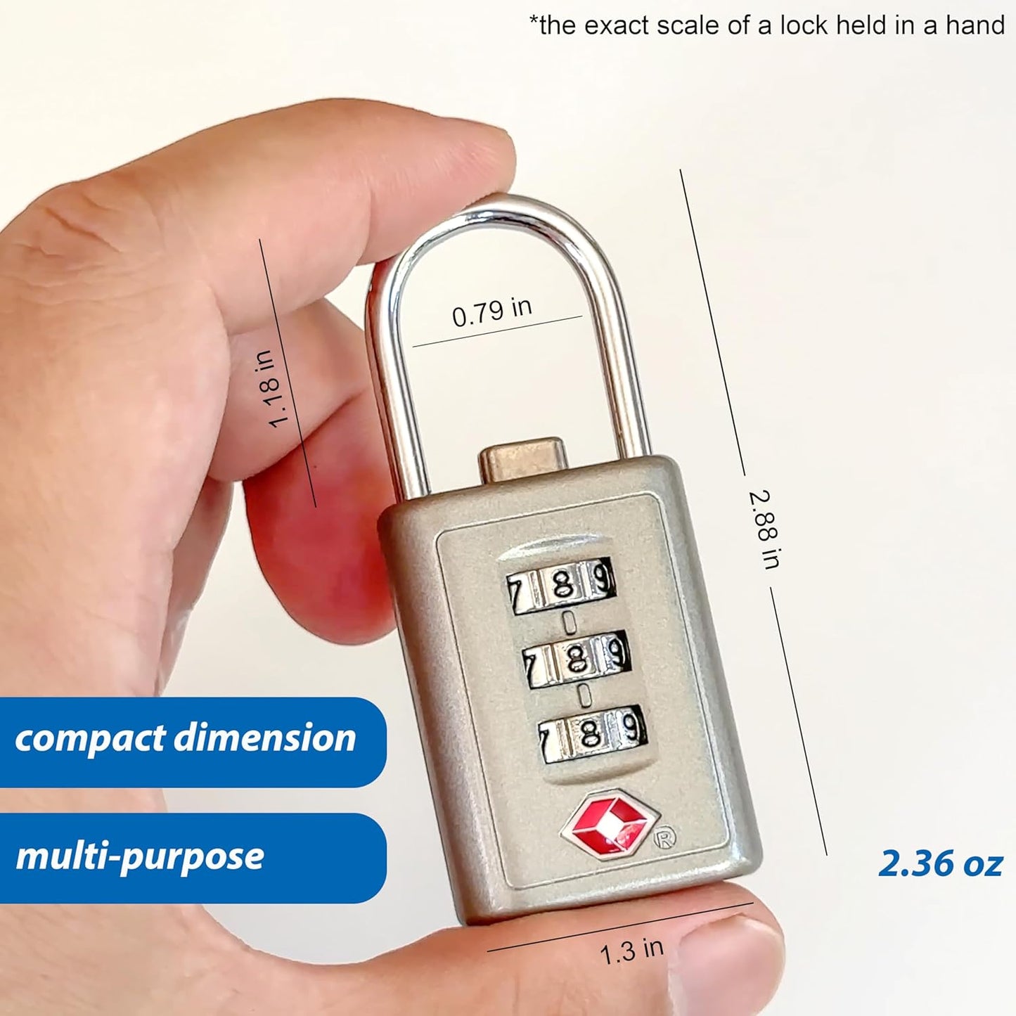 Combination Lock TSA Approved Lock 3 Digit Code Padlock Luggage Lock for Bags, Luggage, Backpacks, Toolboxes, Suitcases, Storage Cabinets